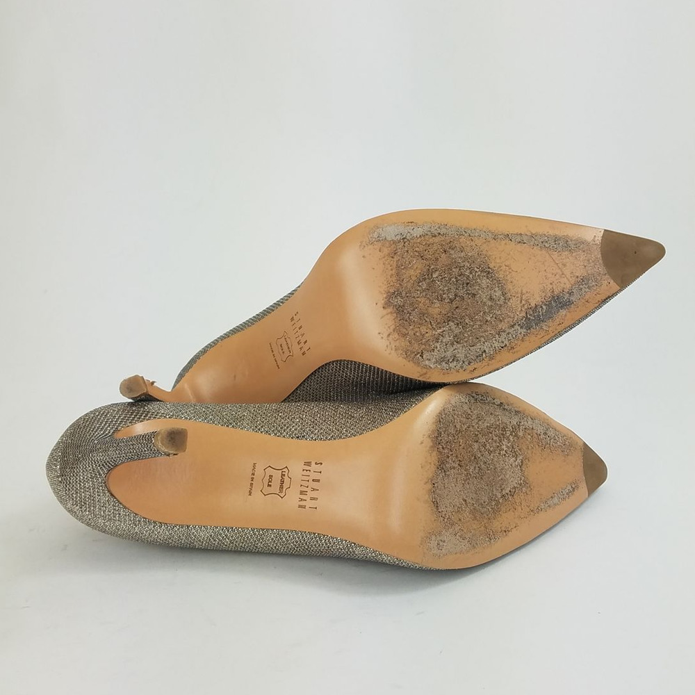 Stuart Weitzman Metallic Glitter Pointed Toe Pumps - image 8